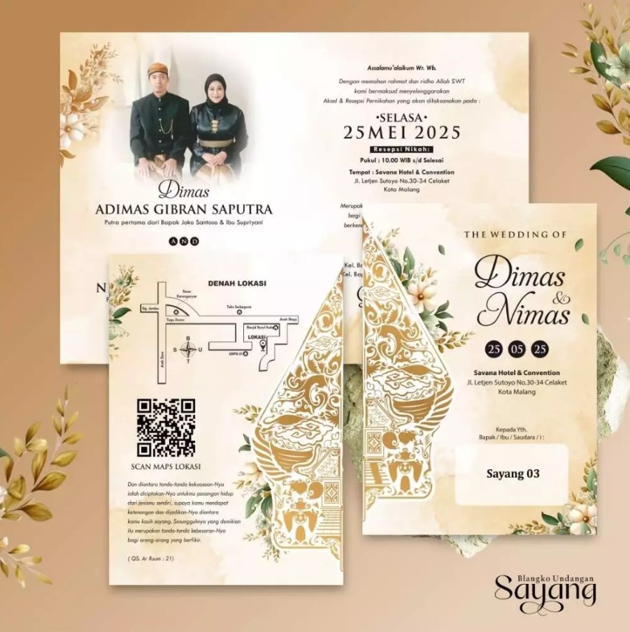 CETAK UNDANGAN PERNIKAHAN SIMPEL ELEGAN AESTETIC 